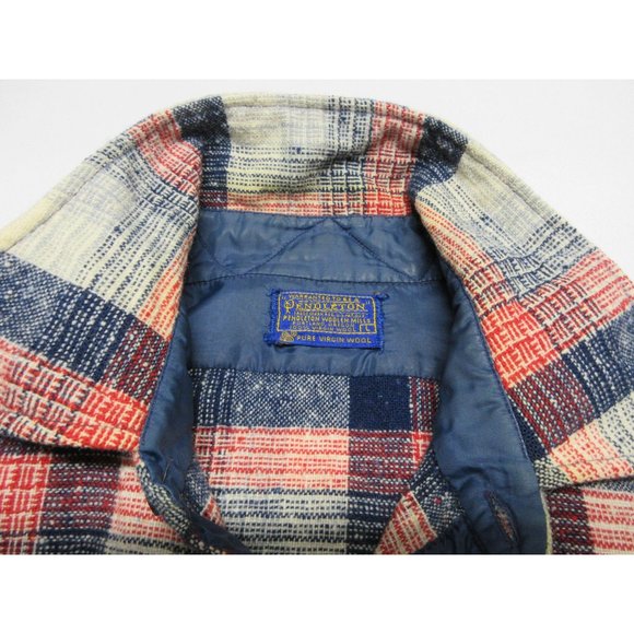 Pendleton 60s 70s vintage men's virgin wool plaid button up shirt‎ L - Picture 6 of 11